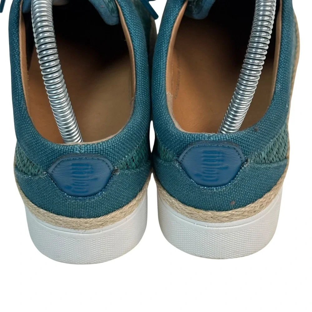 FitFlop Rally Woven Espadrille Sneakers Teal Blue BK9-641 Womens 7